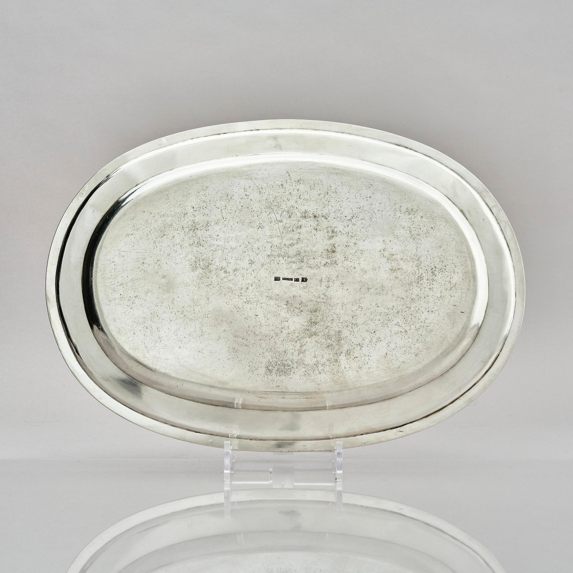 Franz Meyer, serveringsfat, silver, Vilnius, Litauen 1860.
