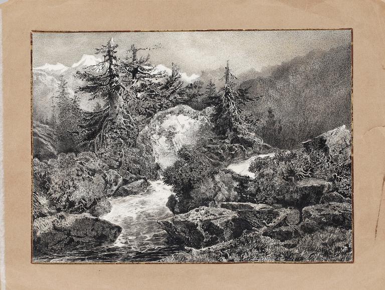 OKÄND KONSTNÄR, tuschteckningar, 2 st, 1800-tal.