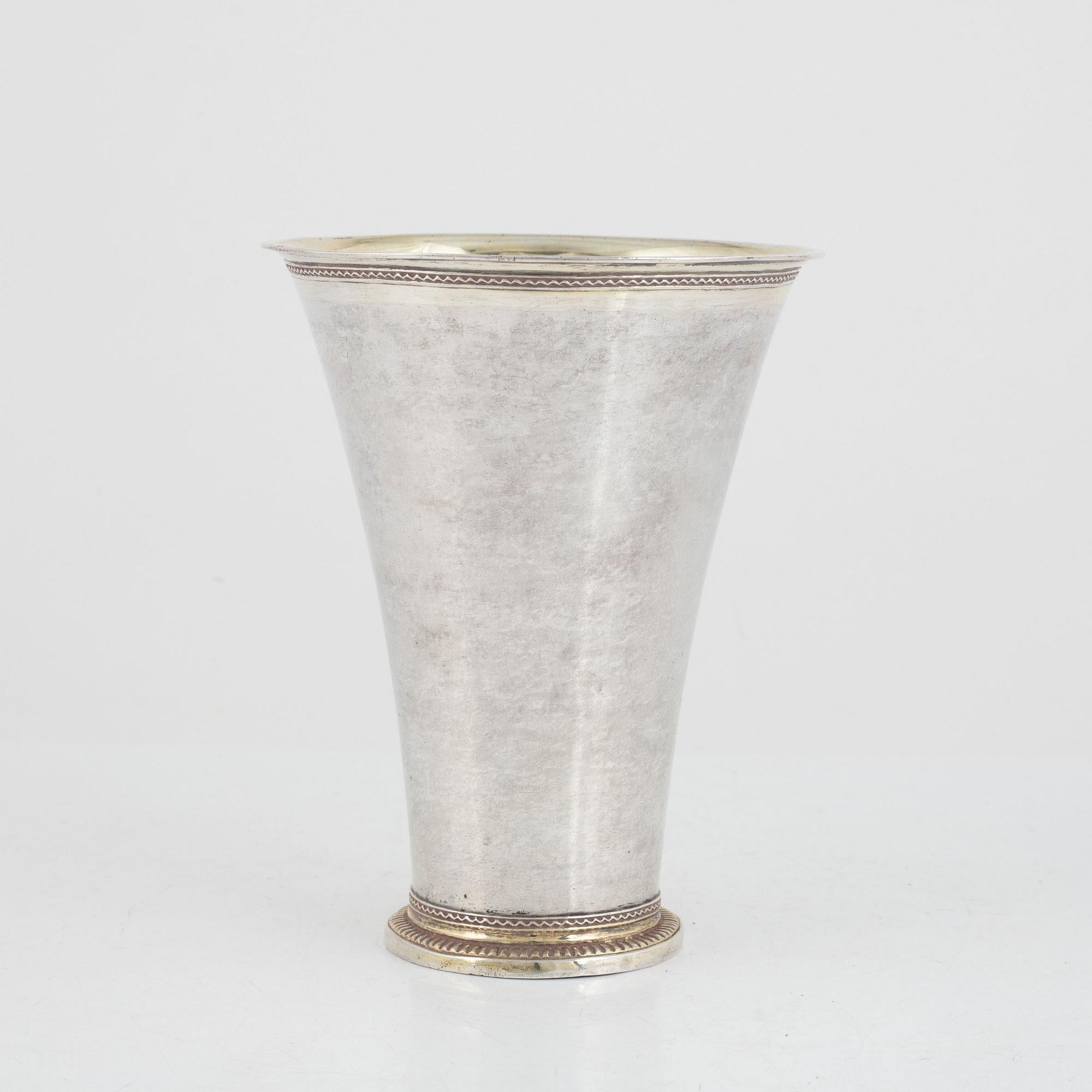 Abraham Wirgman, bägare, silver, Göteborg 1759.