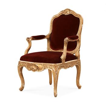 1196. A Swedish Rococo 18th century armchair.