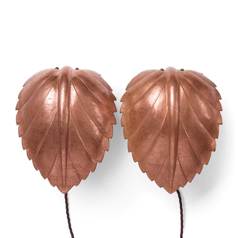 Hans Bergström, vägglampor 1 par, modell "C443", ateljé Lyktan, Åhus 1940-tal.