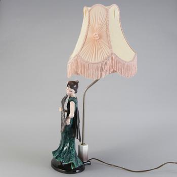 STEFAN DAKON, bordslampa, flintgods. Goldscheider, 1930-tal.