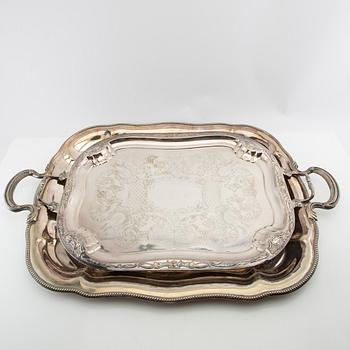 Trays 2 pcs of nickel silver, first half of the 20th century.