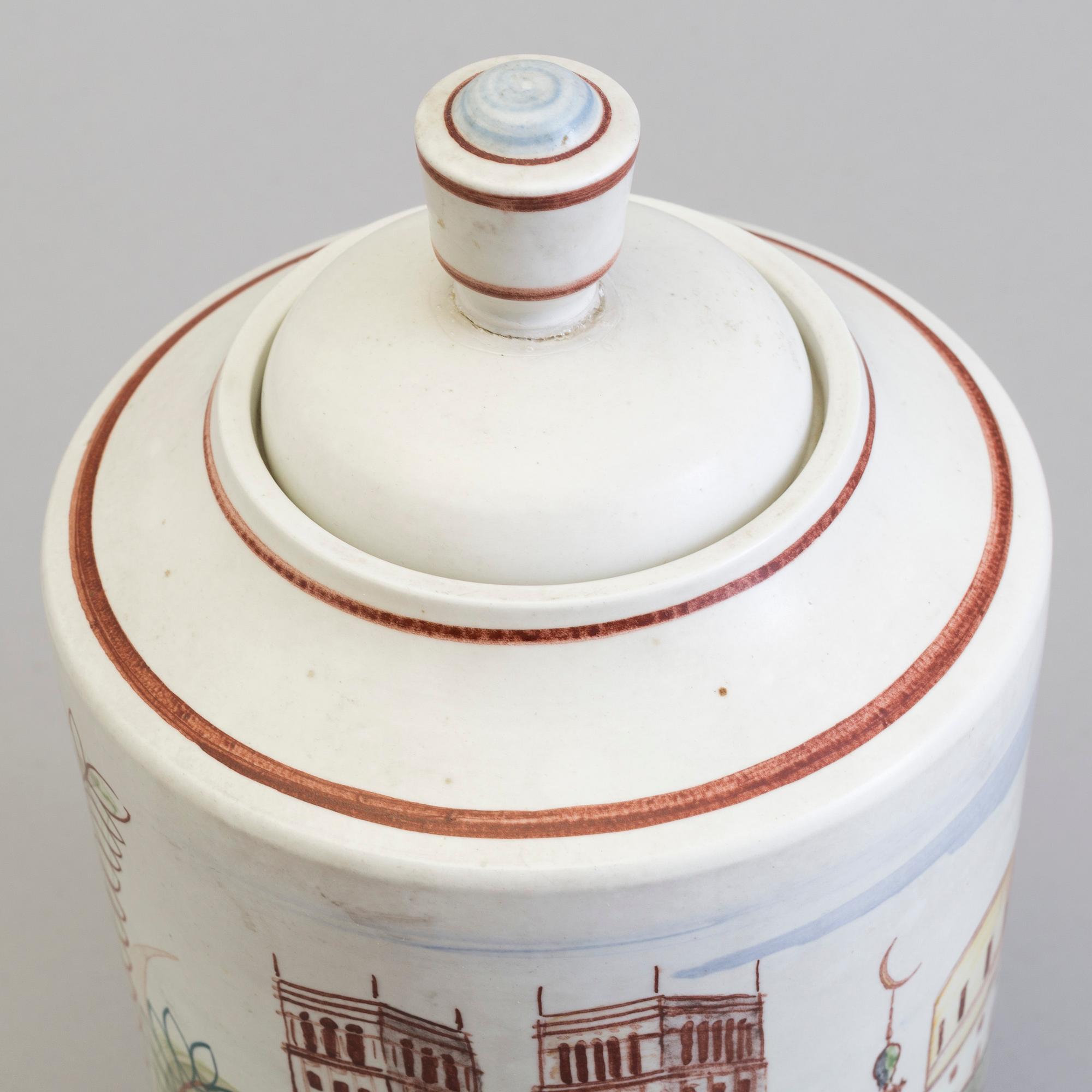 LARS THORÉN, urna med lock, stengods, Rörstrand -47.