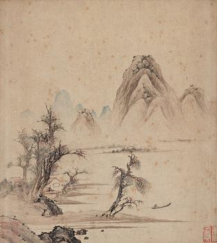 720. Two Chinese paintings, watercolour and ink on paper, Qing dynasty (1664-1912).