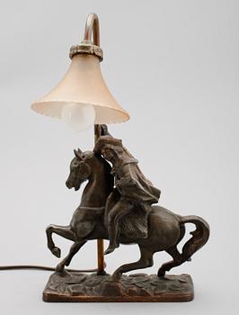 BORDSLAMPA, bronserad metall, 1900-talets första hälft.