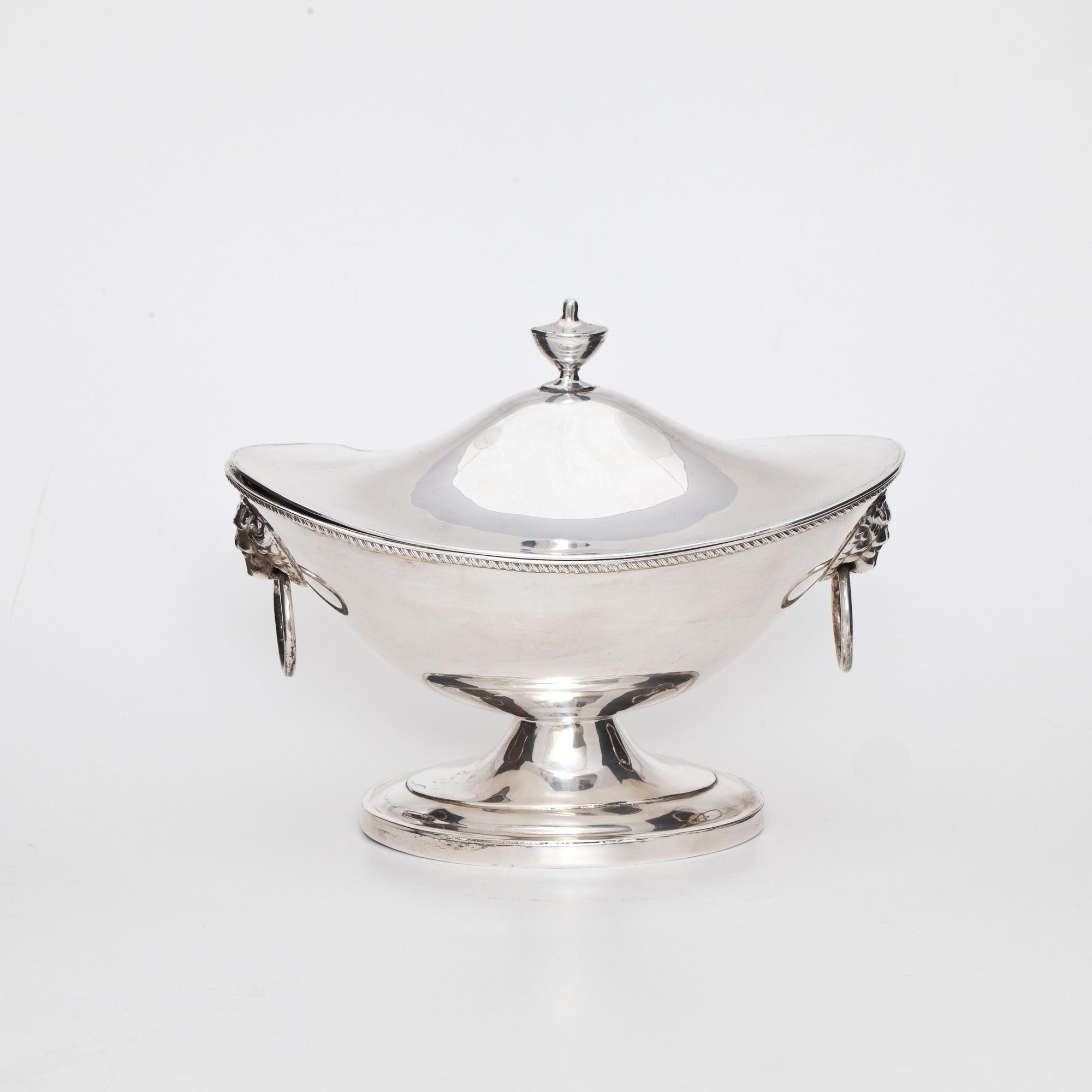 SOCKERSKÅL, pläter, empire-stil, England, 1900-tal.