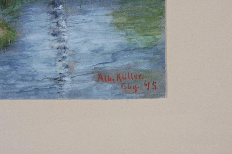 KÜLLER, ALBERT. Akvarell. Sign. o dat- 45.