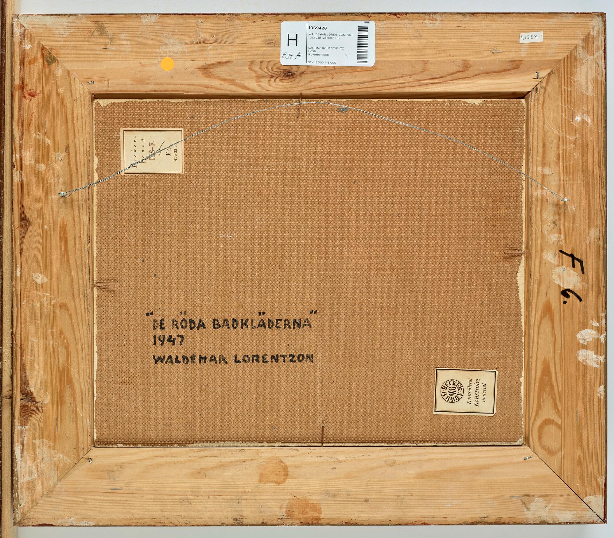 Waldemar Lorentzon, "De röda badkläderna" (The red bathing costumes).