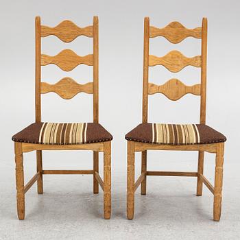 Henning Kjærnulf, a set of six 'Razorblade' chairs, Denmark, 1960's.