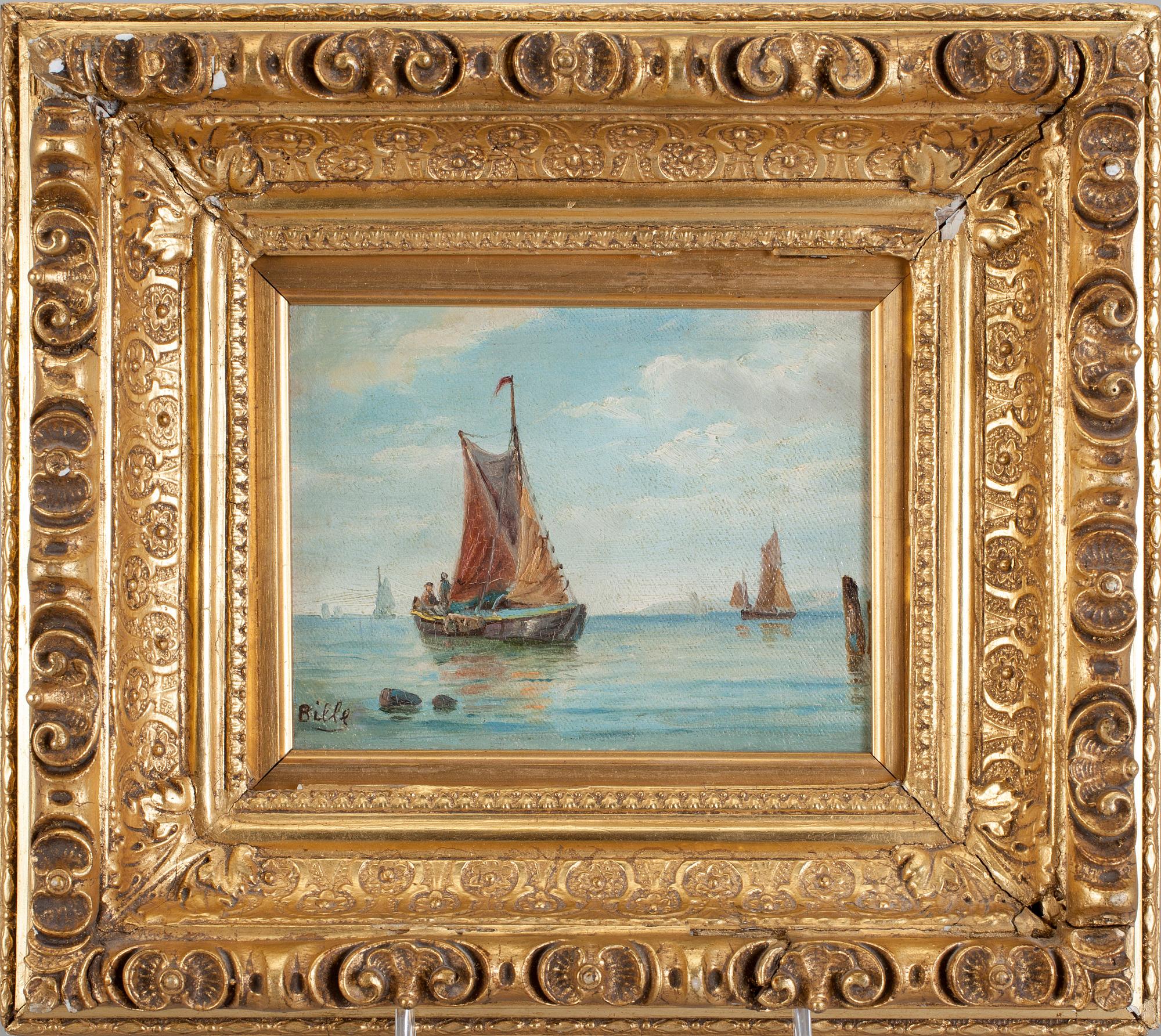 CARL LUDWIG BILLE, olja på pannå, signerad.