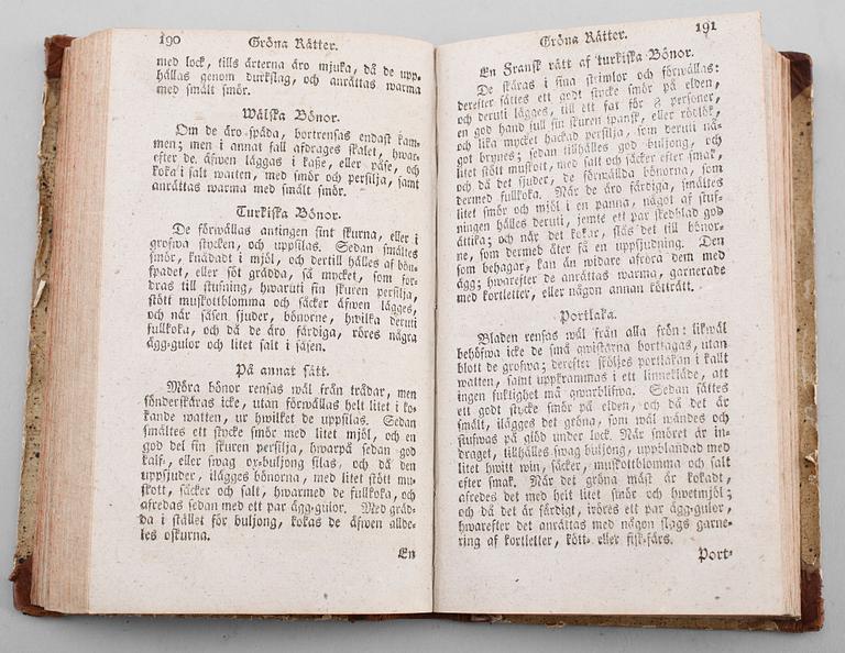 BOK: Ny Kokbok, av C Weltzin, Tidersrum 1814.