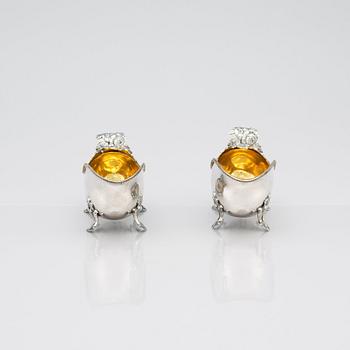 A pair of Swedish Rococo sauce-jugs, mark of Anders Schotte, Uddevalla 1794.