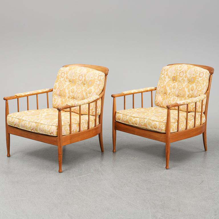 A pair of easy chairs 'Skrindan' by Kerstin Hörlin-Holmquist, OPE.