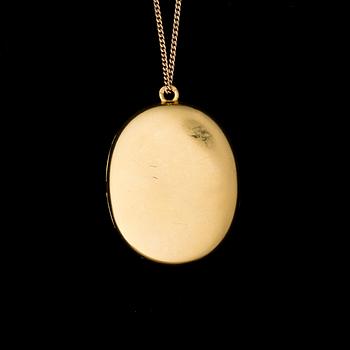 MEDALJONG, rosenslipade diamanter, emalj, 14K (56) guld. Tarabrov Nikolaj Filippov 1893-1917.