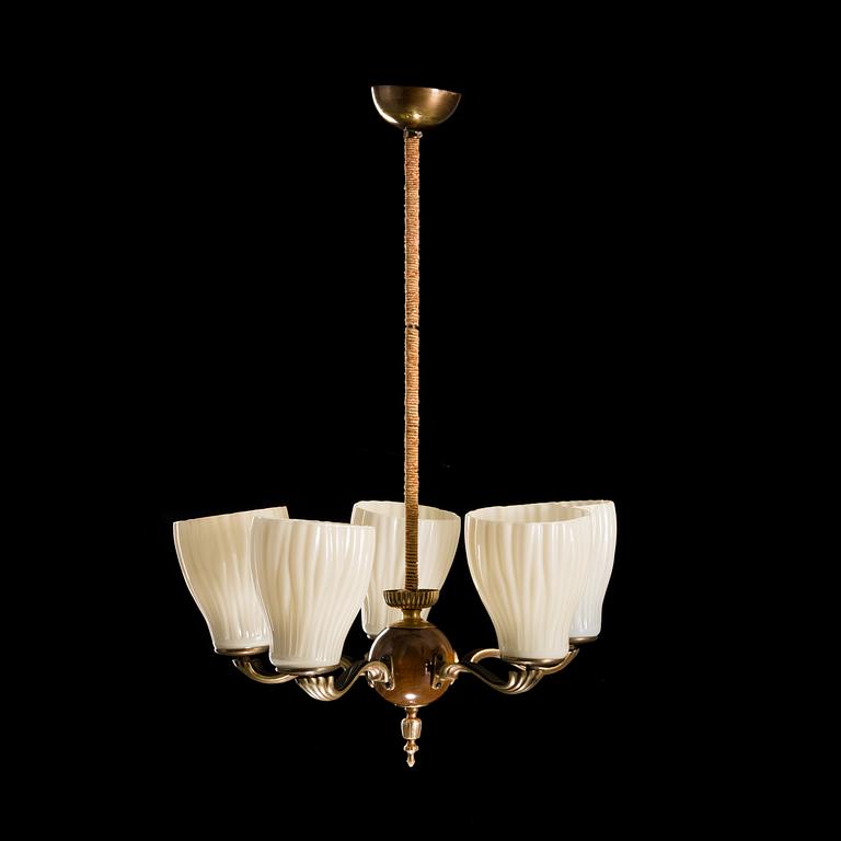 A 5-light pendant ceiling lamp, marked 1373, oy Taito ab.