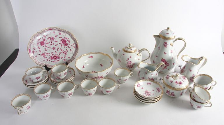KAFFESERVIS, 17 delar, porslin, Meissen.