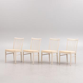 Carl Malmsten, a "Herrgården" dining table with four chairs, Bodafors, Sweden, 1963.