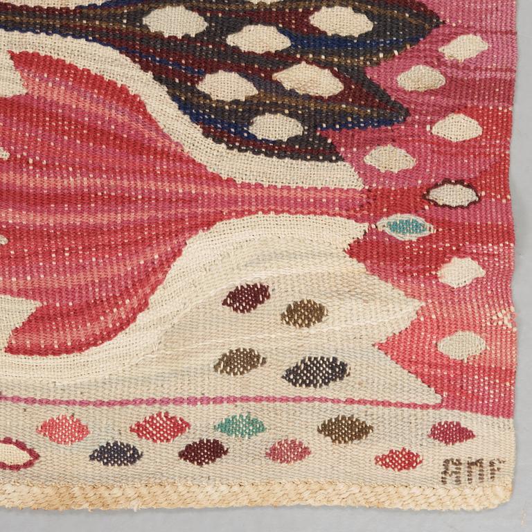 TEXTILE. "Röd Crocus". Tapestry variation. 151 x 60,5 cm. Signed AB MMF AMF.