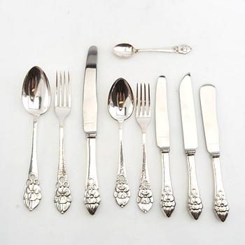 Bestick 89 dlr Jugend 1900-talets början märkta AE&Co nysilver.