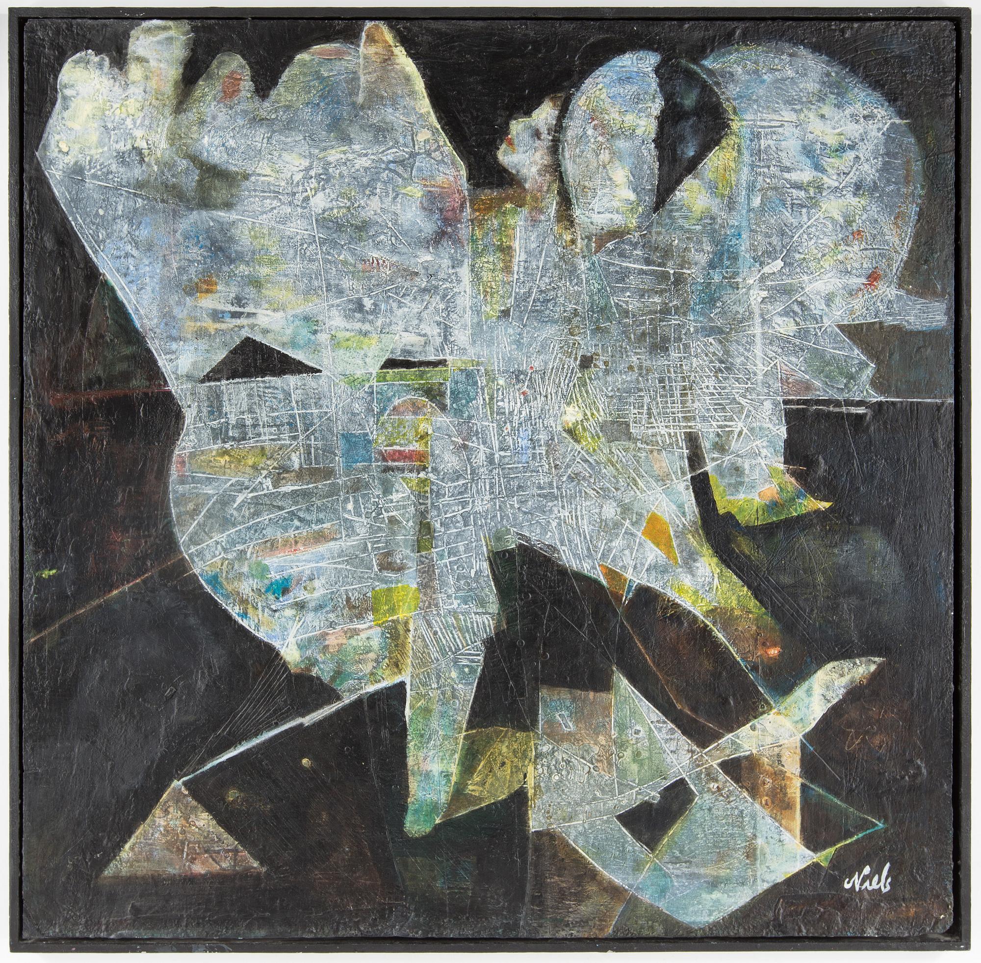 NIELS JENSEN, acrylic / mixed media on panel, signed.