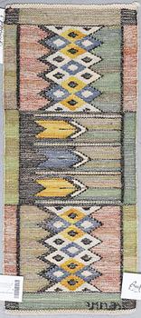 Märta Måås-Fjetterström, a textile, "Crocus", flat weave, ca  60,5 x 26,5 cm, signed AB MMF.