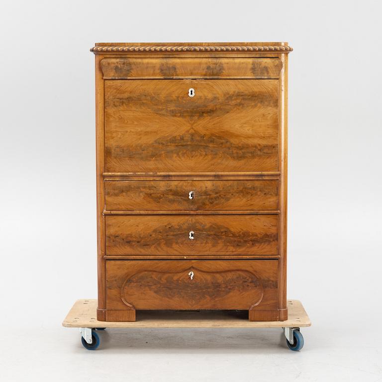 A mahogany secretaire, second half of the 19th Century.