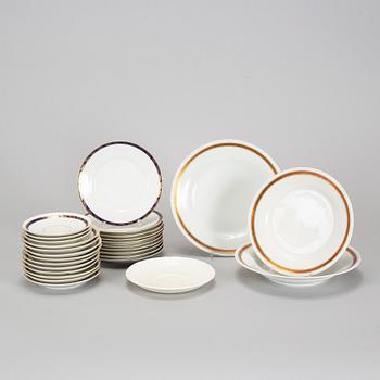 Service porcelain objects, Rörstrand and Rosenthal, 20th century (50 pieces).