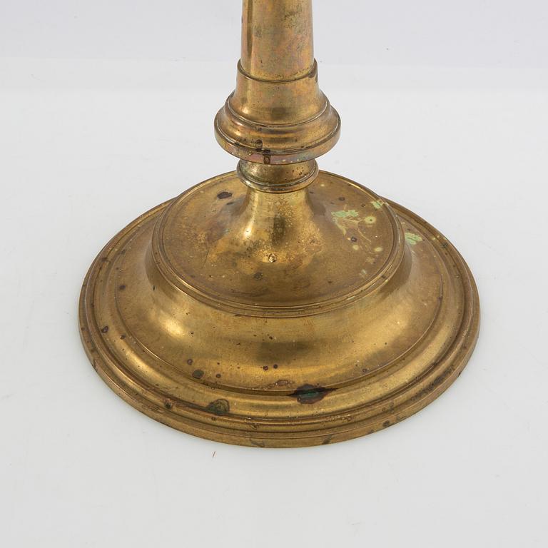 Candelabra, brass, a pair, Art Nouveau, early 20th century.