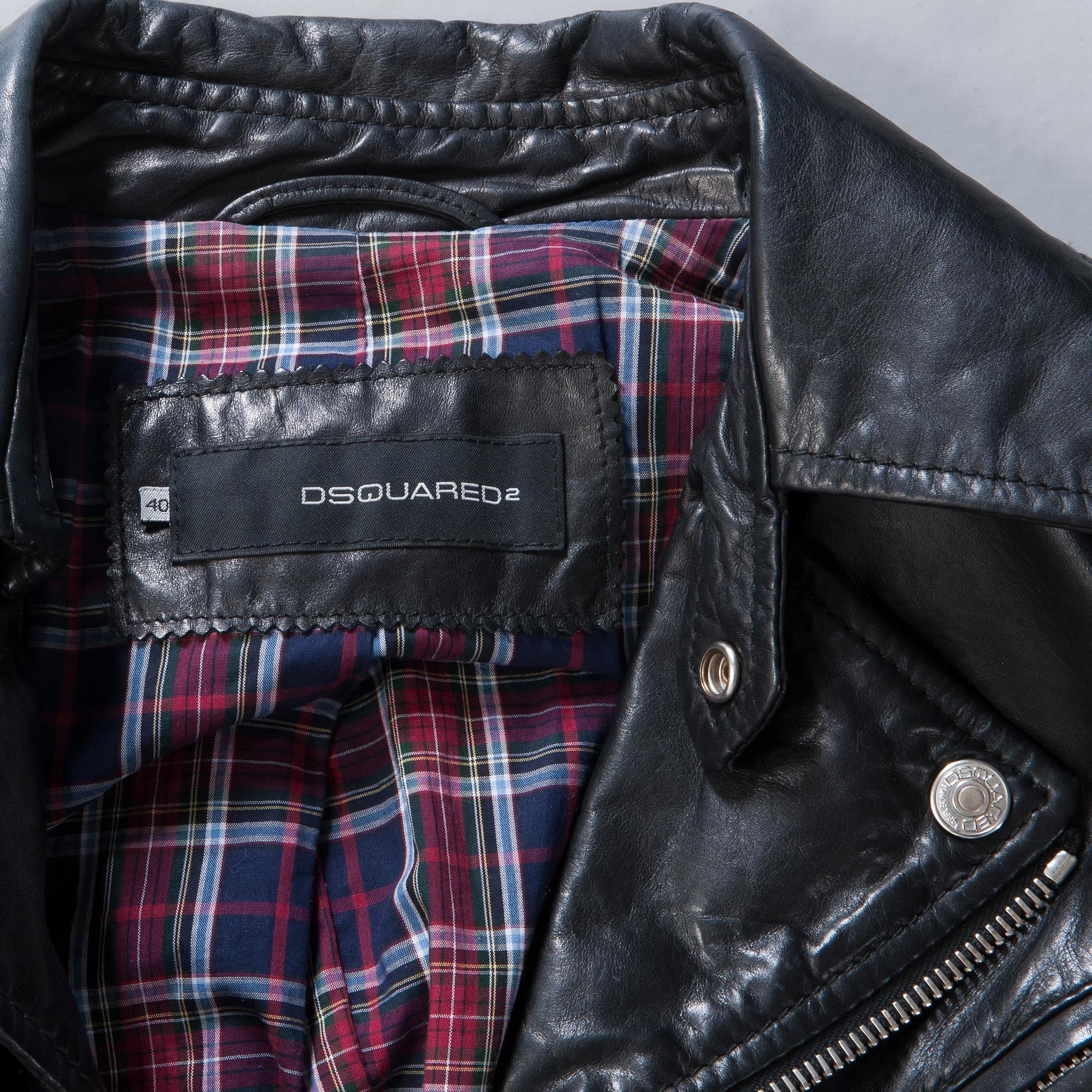SKINNJACKA, Dsquared, bikermodell.