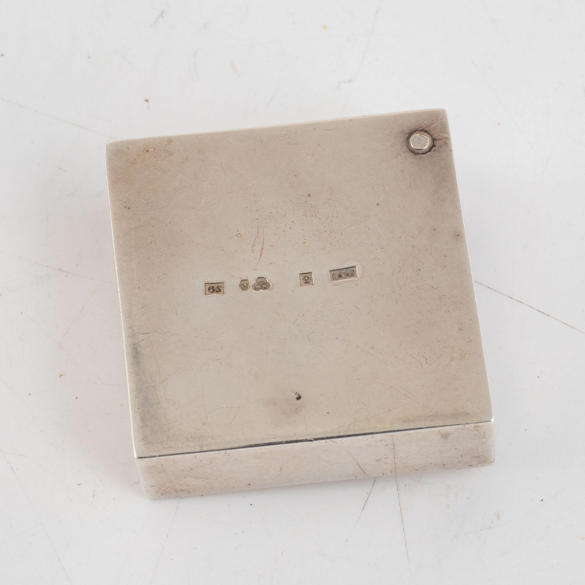A Swedish small silver box, marks of Anders Ericson, Kristianstad 1968.