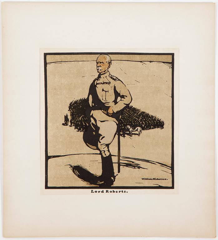 William Nicholson, portfolio with 12 woodcuts. Dated 1899.
