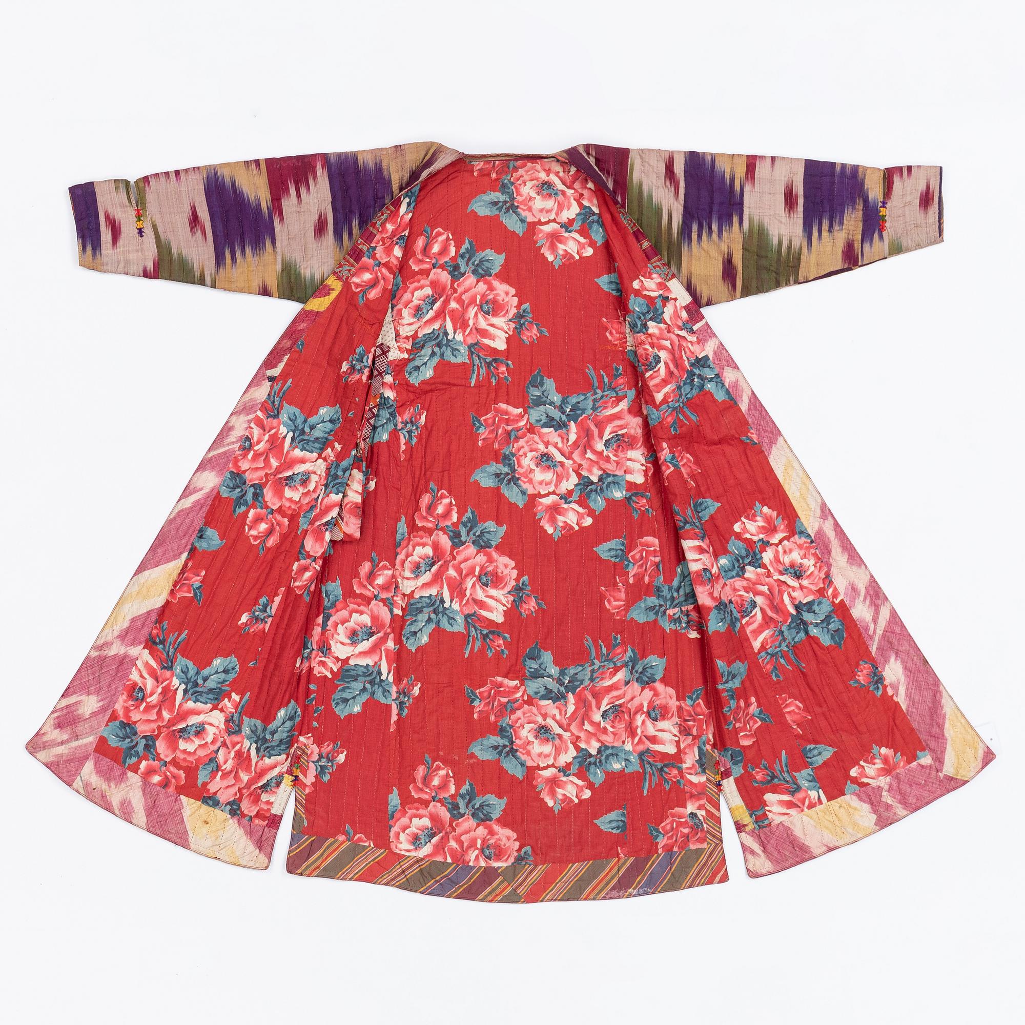 A woman’s Chapan, silk and cotton Ikat, Central Asia, 1880s.