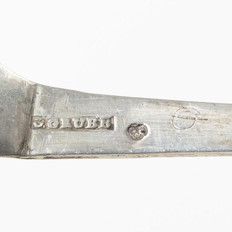 A Swedish silver spoon, mark of Olof Grubb, Hudiksvall, active 1790-1817.