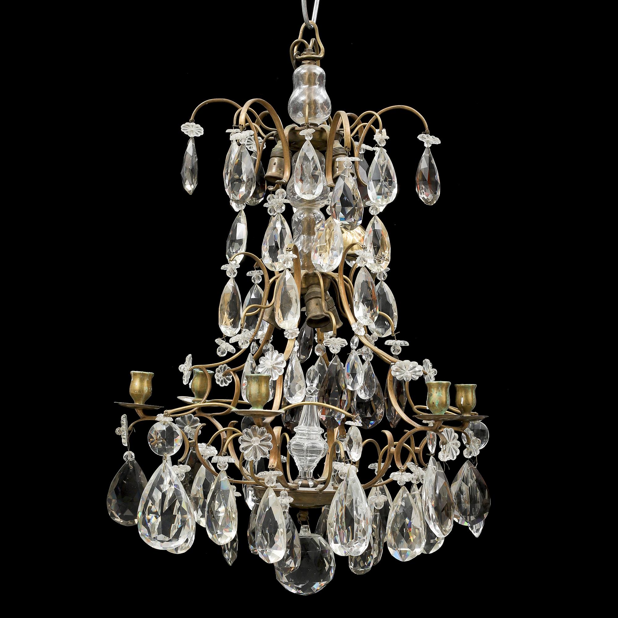 A Rococo style chandalier, 20th Century.