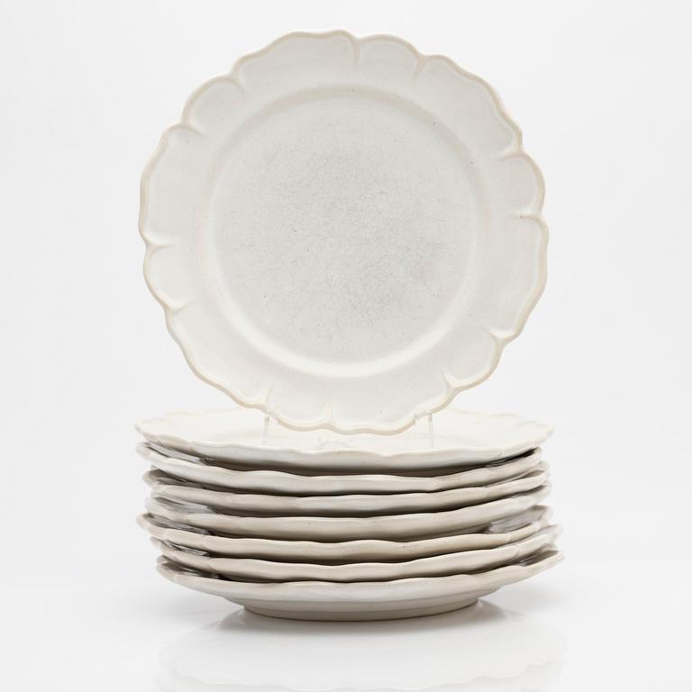 Birgitta Watz, plates, 8 pcs, faience, Rococo style, 1970s.
