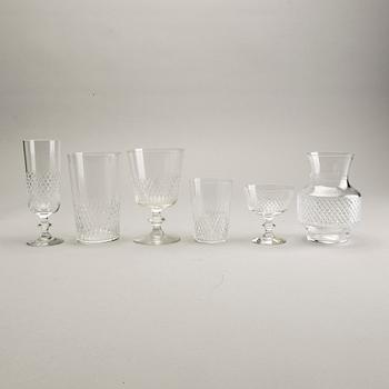 A Vicke Lindstrand 48 pcs Diamant glass service Kosta later part of 20th century.