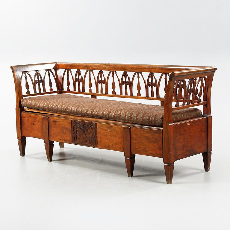 A late gustavian sofa from Lindome, made in early 19th century.