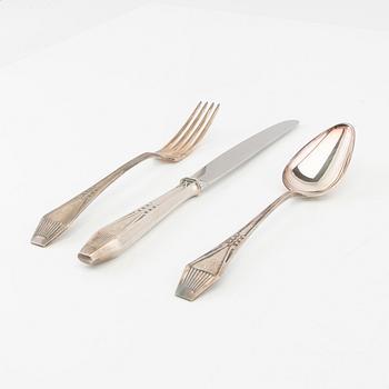 Bestick 18 dlr "Suomi" silver Auran Kultasepät, Åbo Finland 1920.