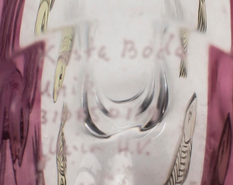 ULRICA HYDMAN-VALLIEN, a signed glass vase.