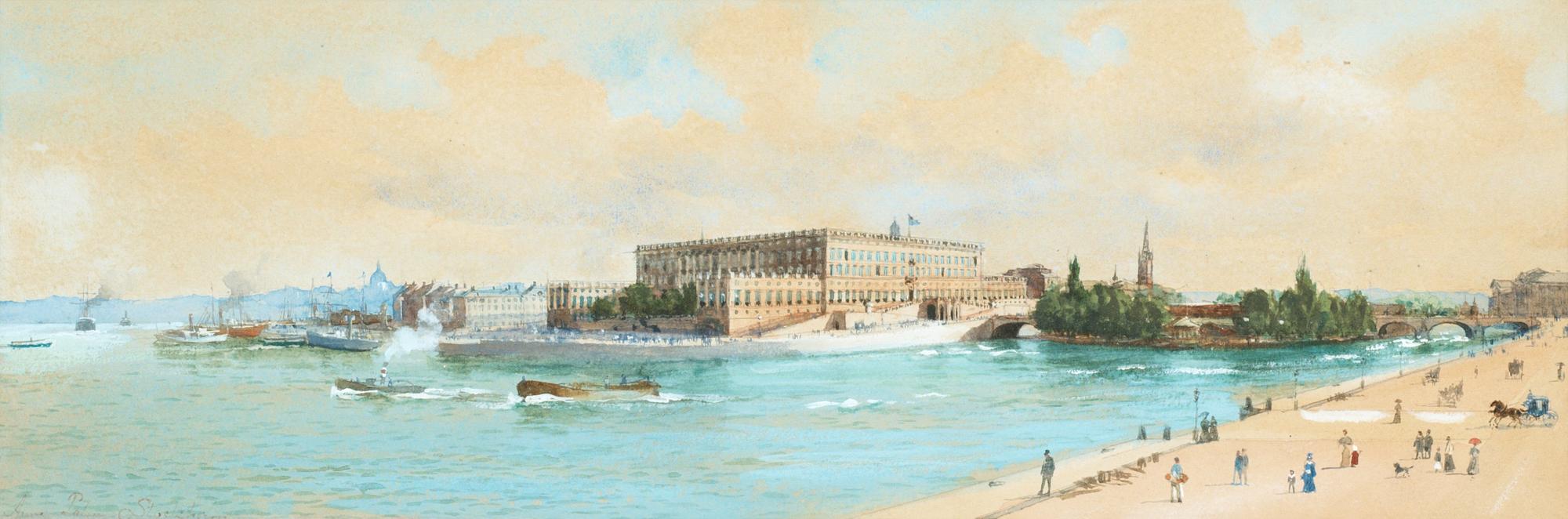 Anna Palm de Rosa, View of the royal palace in Stockholm.