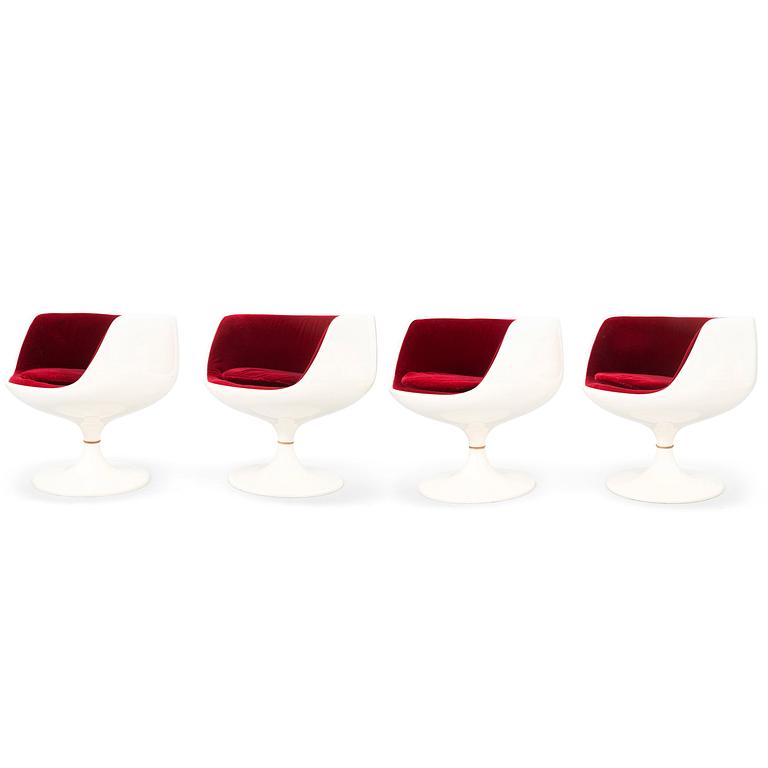 EERO AARNIO, a set of four 'Cognac' chairs by Artekno for Asko Oy.