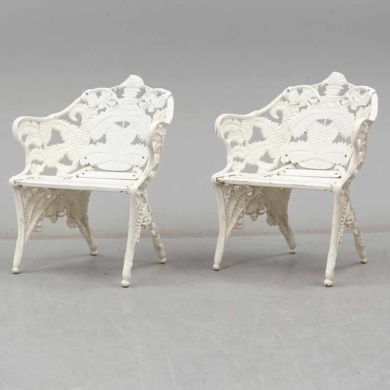 A pair of garden armchairs by Byarums Bruk, second half of the 20th century.