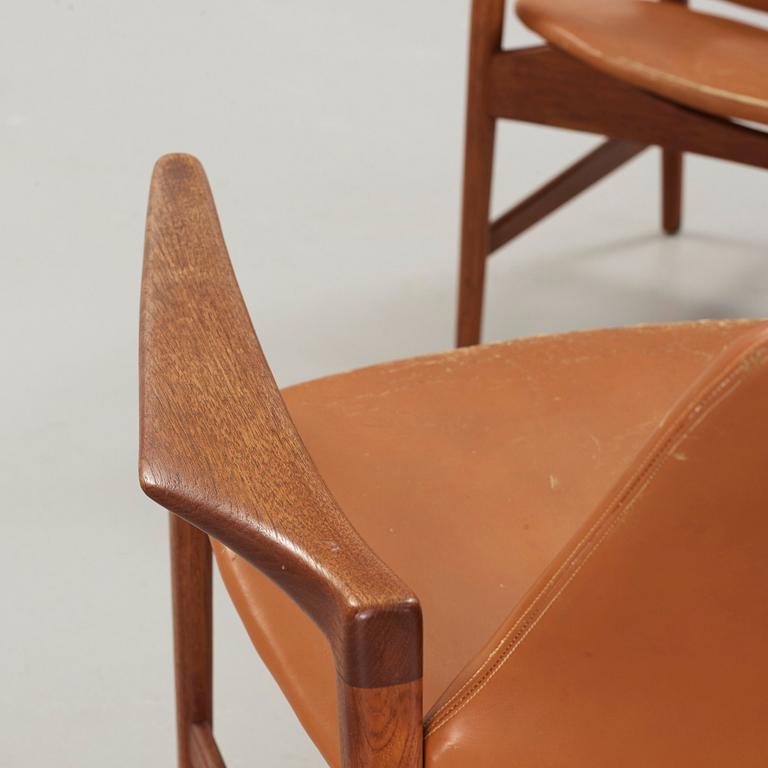 Ib Kofod-Larsen, a pair of 'Holte' easy chairs, OPE Möbler, Sweden, 1950-60's.