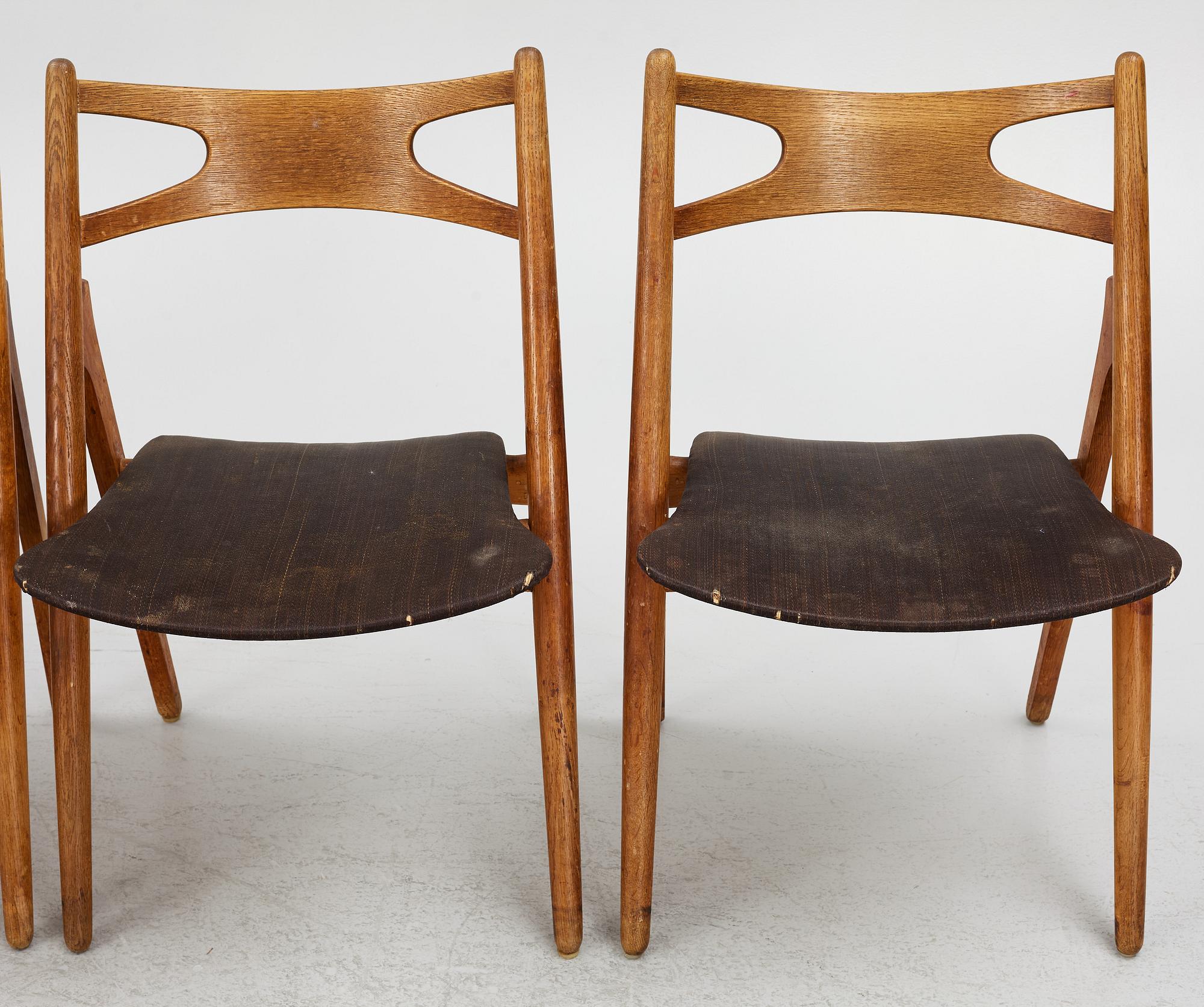 Hans J. Wegner, Six model CH-29 chairs Carl Hansen & Søn, mid-20th century.