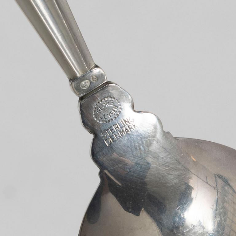 Bestick, åtta delar, silver. Danmark, Georg Jensen, Konge.