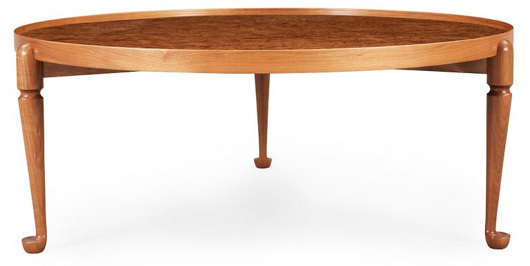 A Josef Frank burr wood top sofa table, model 2139, Svenskt Tenn.