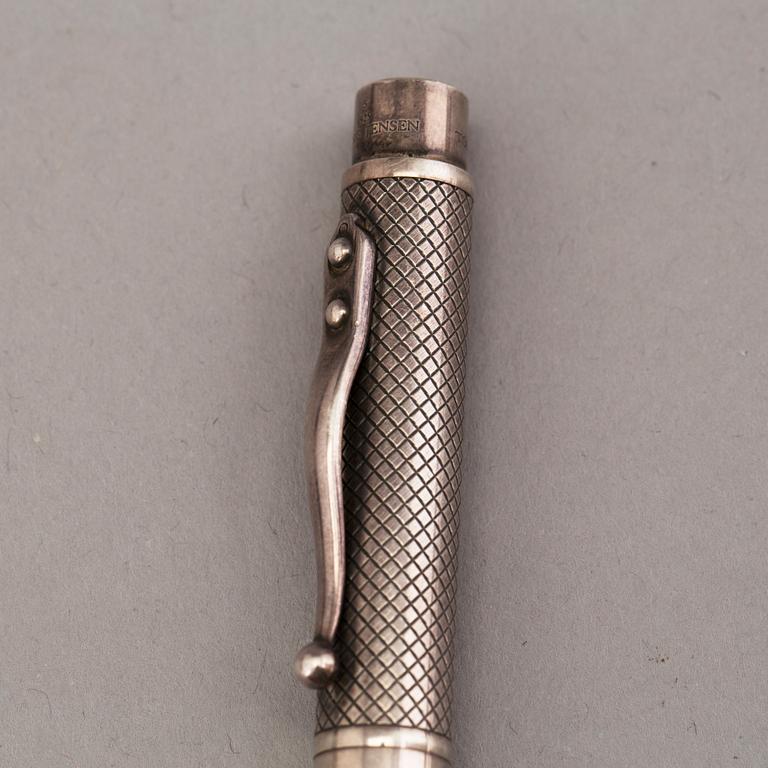A second half of the 20th century sterling silver pen by Torsten Thorup for Georg Jensen, Denmark.