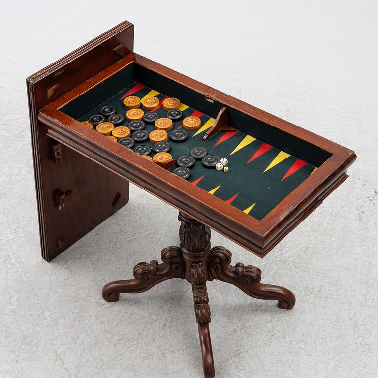 A games table, late 19th century.