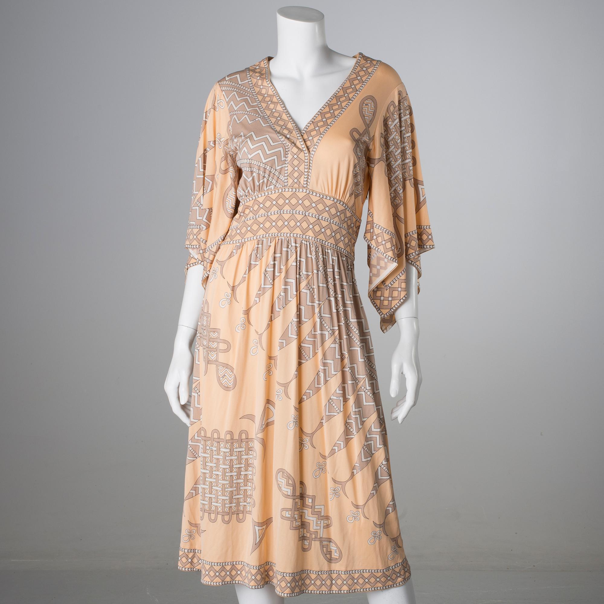 KLÄNNING, Emilio Pucci, siden, 1970-talet. Storlek 12.